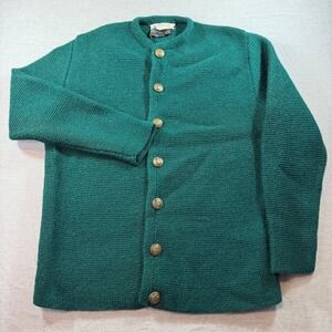 Handarbeit Cardigan Sweater Womens L Green Excellent Vintage West Germany Wool